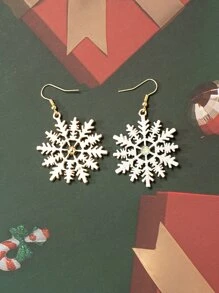 Christmas Snowflake Drop Earrings - Multicolor - View 2