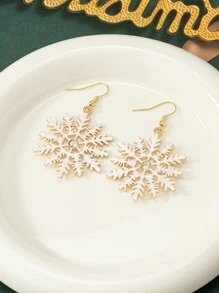 Christmas Snowflake Drop Earrings - Multicolor - View 4