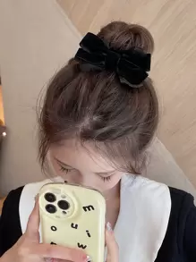 Nơ trang trí dây buộc tóc thanh lịch ngày lễ tình nhân Valentine - màu đen - Xem 1