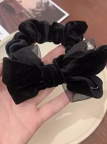 Nơ trang trí dây buộc tóc thanh lịch ngày lễ tình nhân Valentine - màu đen - Xem 4