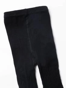 1入女童春秋季純色萬能打底褲和絲襪,舒適休閒,萬用彈性和透氣性 - 黑色 - 查看 5