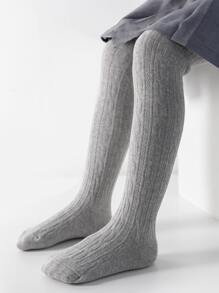 1PC Girl's Spring And Autumn Style Solid Color Versatile Leggings And Pantyhose, Comfortable And Casual, Versatile And Elastic  And Breathability - Grey - View 1