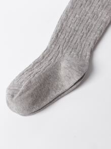 1PC Girl's Spring And Autumn Style Solid Color Versatile Leggings And Pantyhose, Comfortable And Casual, Versatile And Elastic  And Breathability - Grey - View 3