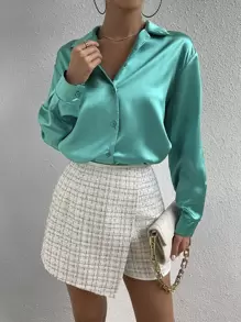 Chiquease Plaid Wrap Front Skort - White - View 6