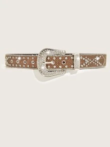 Thắt lưng trang trí rhinestone - Cà phê nâu - Xem 3