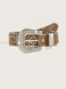 Thắt lưng trang trí rhinestone - Cà phê nâu - Xem 4