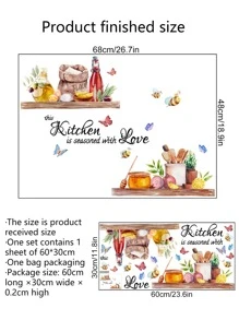 1 件标语图形厨房贴纸、贴纸、墙贴、乙烯基贴花用于家居装饰、春季装饰品让您的家焕然一新、节日装饰贴纸礼物生日毕业 - 彩色 - 查看 3