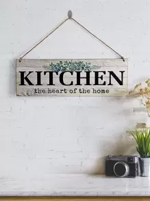 1 szt. Prostokątny, drewniany, retro kwiatowy znak ścienny do kuchni, dekoracja domu, prezenty urodzinowe, dekoracja kuchni na ukończenie szkoły - Wielokolorowe - Zobacz 1