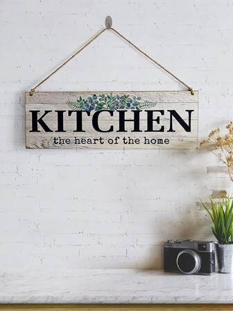 1 pieza Letrero de madera rectangular con decoración floral retro para pared de cocina, regalo de decoración del hogar para cumpleaños, graduación, decoración de cocina