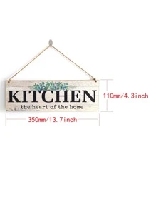 1 szt. Prostokątny, drewniany, retro kwiatowy znak ścienny do kuchni, dekoracja domu, prezenty urodzinowe, dekoracja kuchni na ukończenie szkoły - Wielokolorowe - Zobacz 3