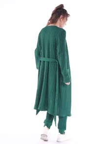 3 piezas Set homewear unicolor - Verde Oscuro - Ver 2
