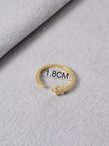 Anillo abierto zirconia cúbica con diseño de estrella - Amarillo Oro - Ver 5