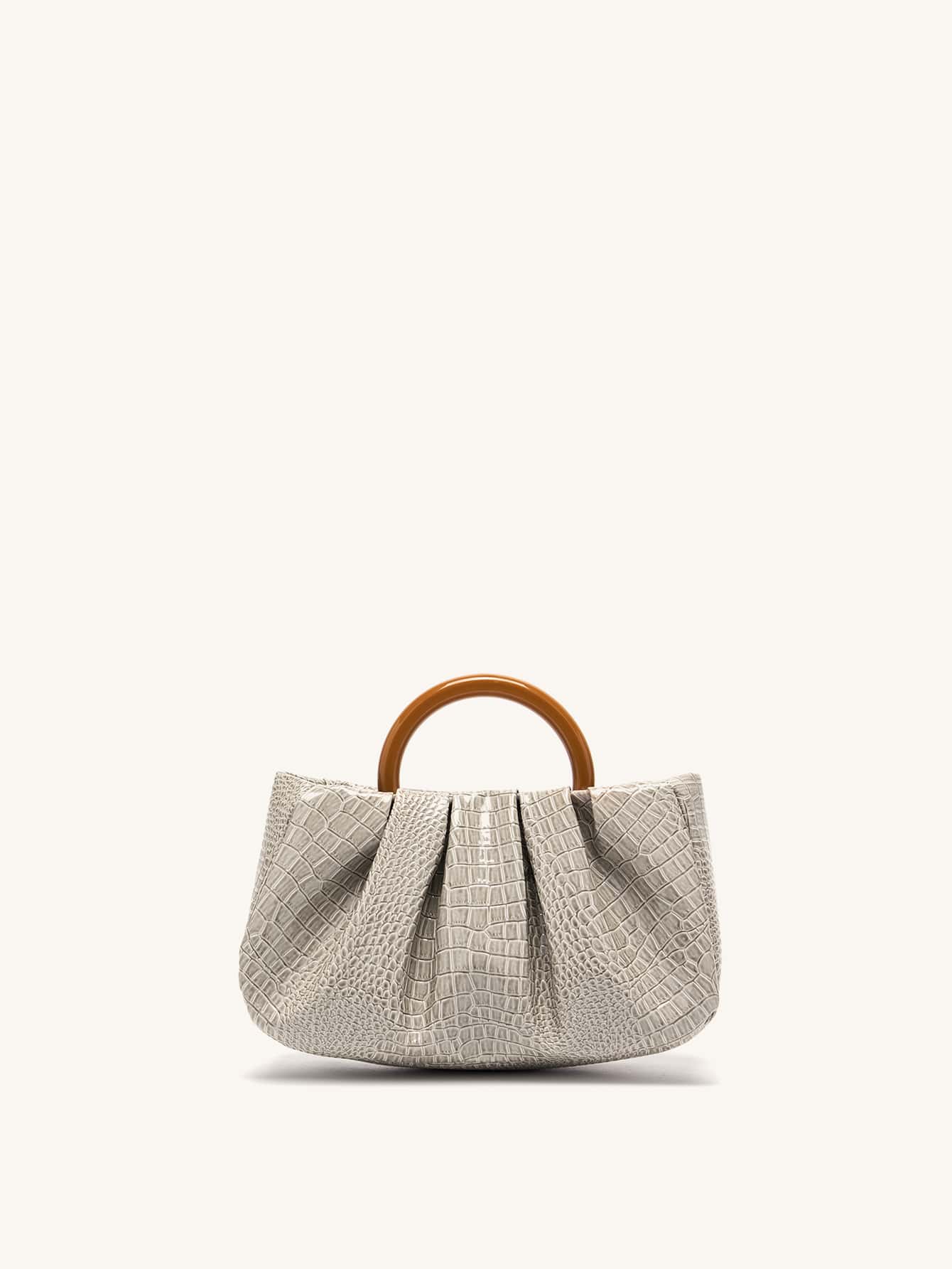Bolso fruncido con diseño trenzado - Gris - Ver 1