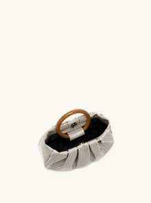 Bolso fruncido con diseño trenzado - Gris - Ver 4