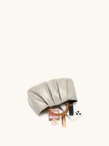 Bolso fruncido con diseño trenzado - Gris - Ver 5