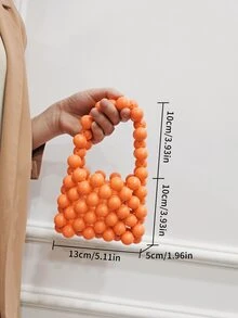 Bolso cartera mini con cuenta - Naranja - Ver 5