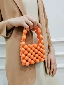 Bolso cartera mini con cuenta - Naranja - Ver 6
