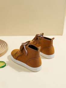 女孩蝴蝶結裝飾高幫加絨內裏板鞋