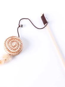 Feather Decor Cat Teaser Toy - Multicolor - View 3