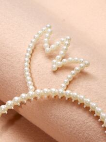 4pcs Toddler Girls Faux Pearl Headband - White - View 3