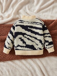 SHEIN Baby Graphic Pattern Mock Neck Jumper - Multicolor - View 2