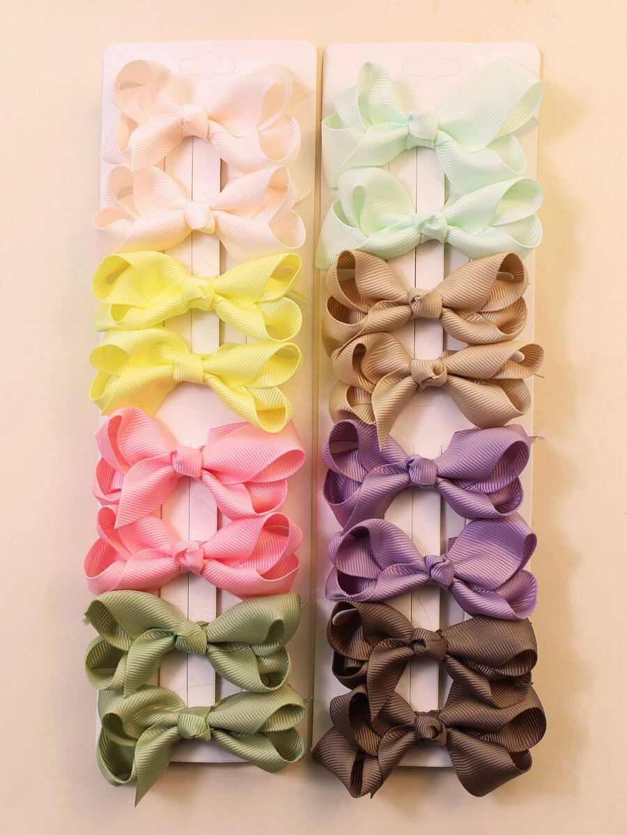 16pcs Bubble Flower & Bow Hair Clips, Suitable For Teenage Girls Daily Use - Coral Pink - View 1