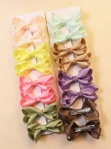 16pcs Bubble Flower & Bow Hair Clips, Suitable For Teenage Girls Daily Use - Coral Pink - View 3