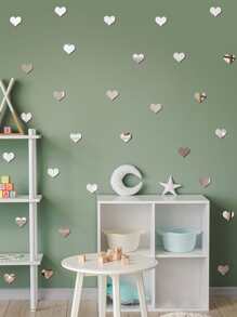 10入組心形鏡子牆貼 - 銀色 - 查看 6