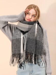 Khăn Quàng Cổ Kẻ Sọc Cashmere Giả Dành Cho Nữ, Khăn Quàng Mềm Mại Ấm Áp Thích Hợp Sử Dụng Hàng Ngày, Có Thể Dùng Làm Khăn Choàng Điều Hòa Hoặc Khăn Choàng Ngủ Trưa Buổi Chiều - Nhiều màu - Xem 2