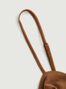 SHEIN Privé Ruched Wrap Hem Cami Dress - Brown - View 5