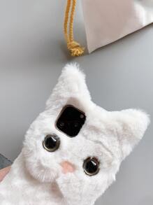 1 Ốp điện thoại chống trượt sang trọng hình mèo dễ thương Tương thích với iPhone 15 Pro, thích hợp cho cả hai giới tính - trắng - Xem 2