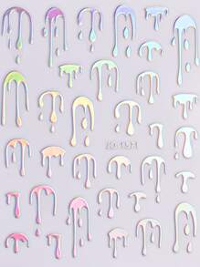 ROMWE Goth Abstract Pattern Nail Art Sticker, Random Pattern - Multicolor - View 2