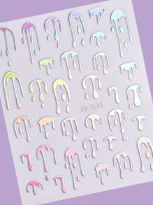 ROMWE Goth Abstract Pattern Nail Art Sticker, Random Pattern - Multicolor - View 3