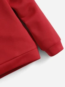 SHEIN Baby Boy Playing Card Print Hoodie - Burgundy - View 4