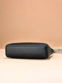 Metal Decor Shoulder Bag, Mother's Day Gift For Mom - Black - View 6