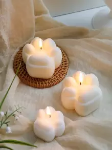 1pc Reusable DIY Candle Silicone Mold,Creative White Paw Shaped Washable Mold For DIY Lovers