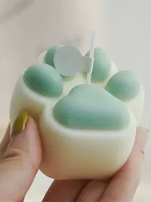 1pc Reusable DIY Candle Silicone Mold,Creative White Paw Shaped Washable Mold For DIY Lovers