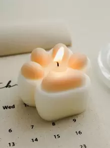 1pc Reusable DIY Candle Silicone Mold,Creative White Paw Shaped Washable Mold For DIY Lovers