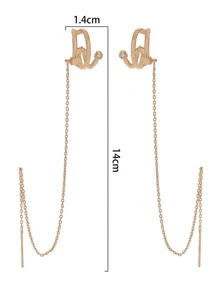 Nooxian 2pcs Minimalist Ear Cuff - Yellow Gold - View 4