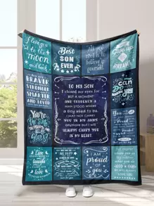 Slogan Graphic Blanket - Multicolor - View 1