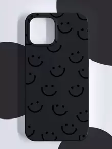 Smile Print Fashion Design Phone Case For Daily Use - Black - View 1