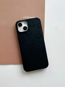 Smile Print Fashion Design Phone Case For Daily Use - Black - View 3