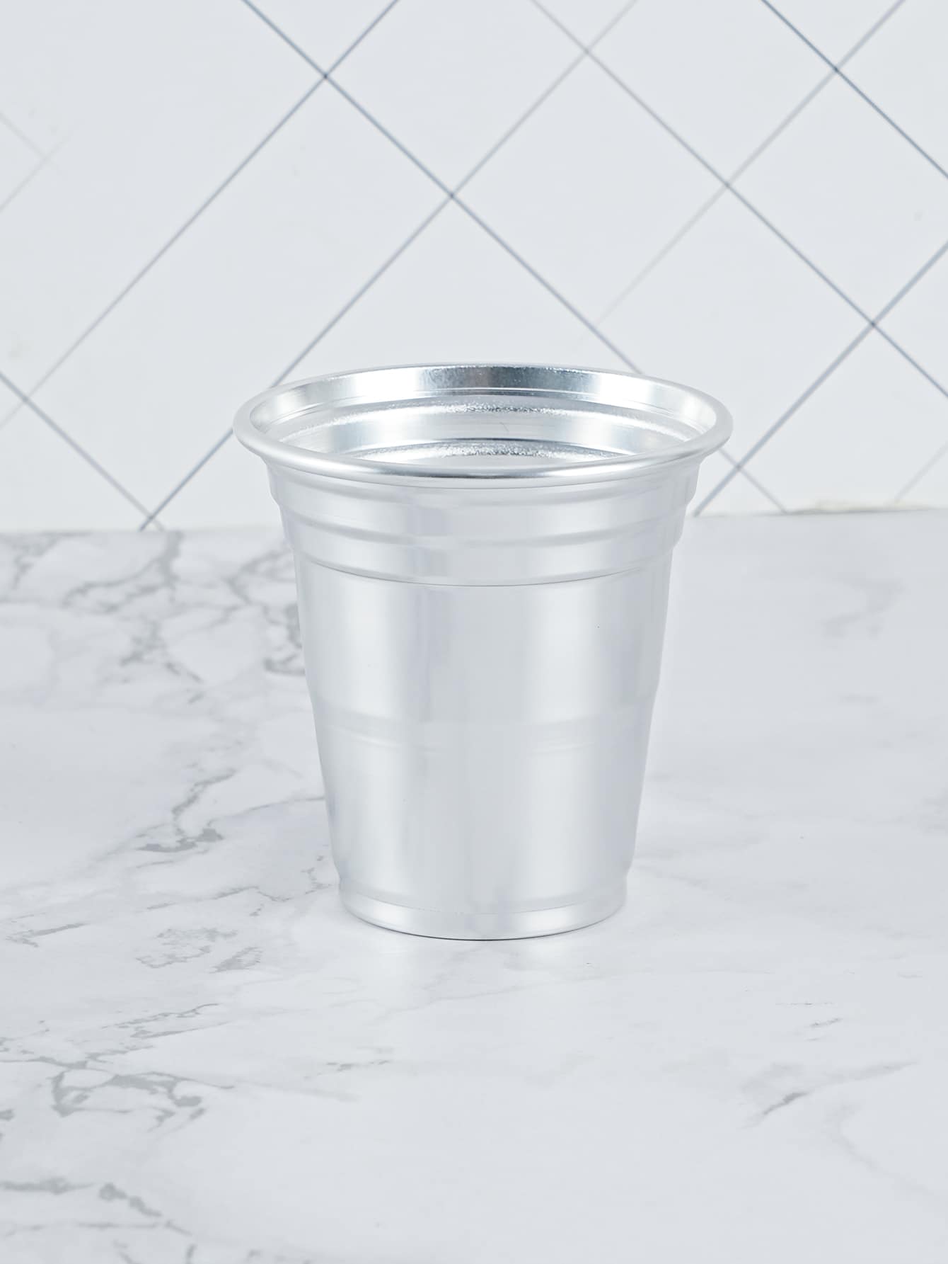 Solid Aluminum Cup - Silver - View 1