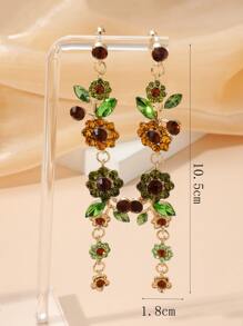 水钻花朵装饰耳坠 情人节款