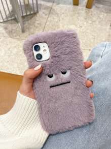 卡通圖案毛茸茸手機殼 - 紫色 - 查看 1
