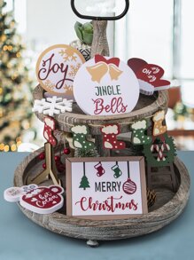 9 piezas Decoración copo de nieve & diseño de medias Navidad