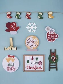 9 piezas Decoración copo de nieve & diseño de medias Navidad