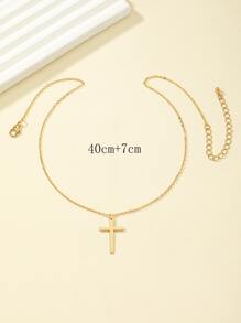 Vòng cổ chữ thập Charm - Vàng - Xem 4