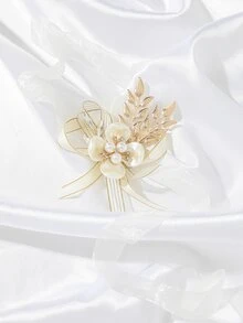 Vòng cổ tay trang trí bằng ngọc trai và hoa - Nhiều màu - Xem 2