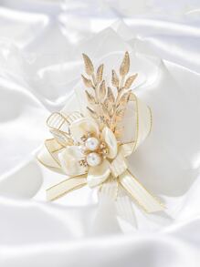 Vòng cổ tay trang trí bằng ngọc trai và hoa - Nhiều màu - Xem 3